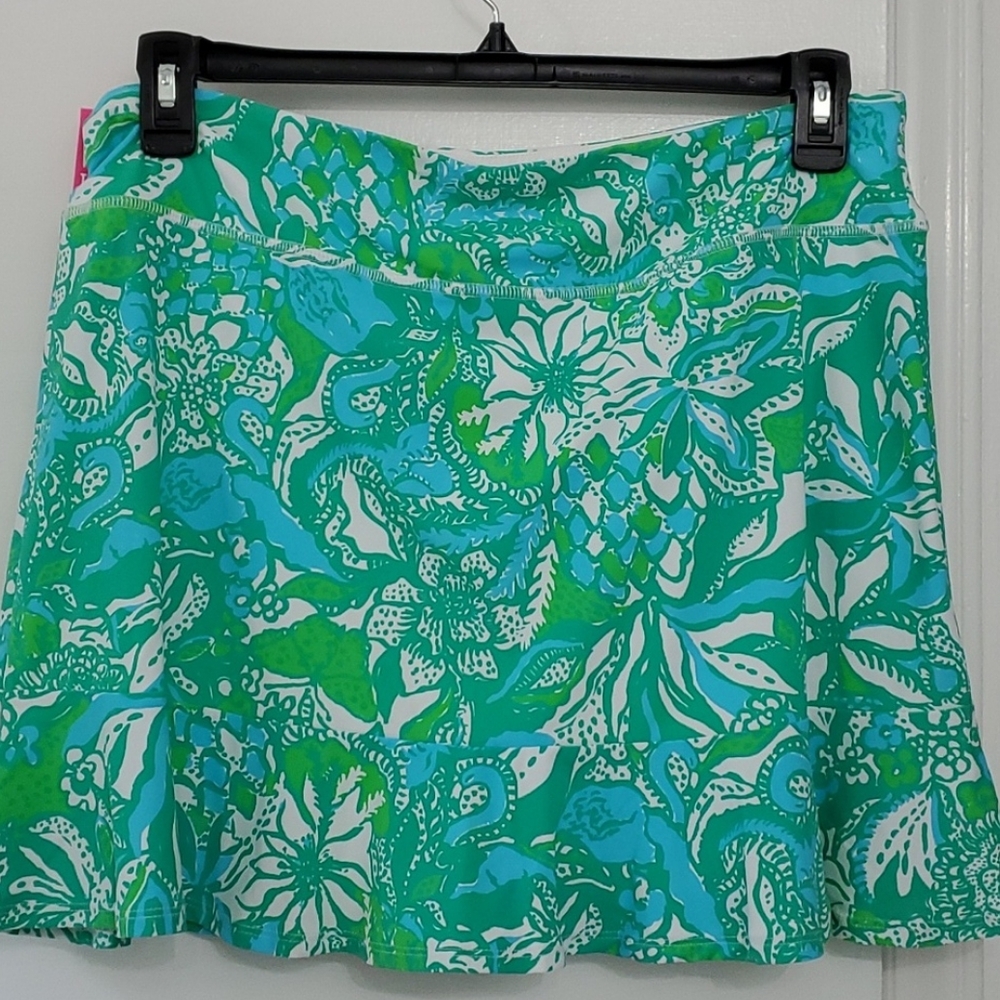 Chic Green and Blue Mini Skirt